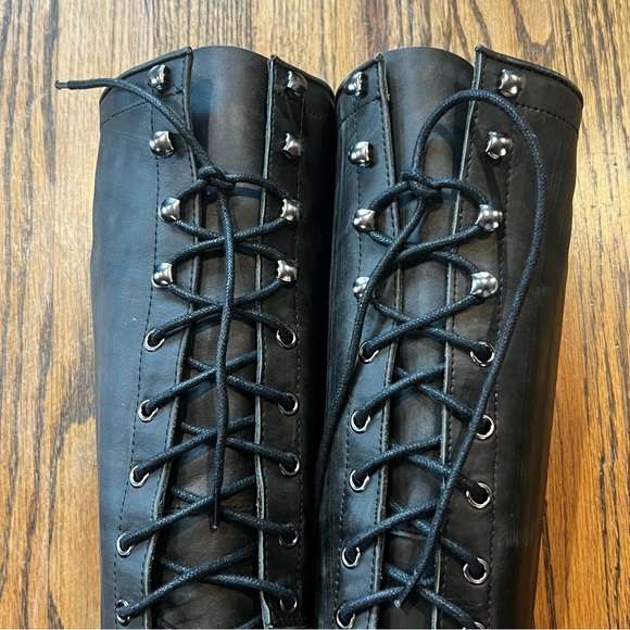 Jeffrey Campbell x Free People Black Joe Lace-Up OTK Boots - Picture 7 of 15